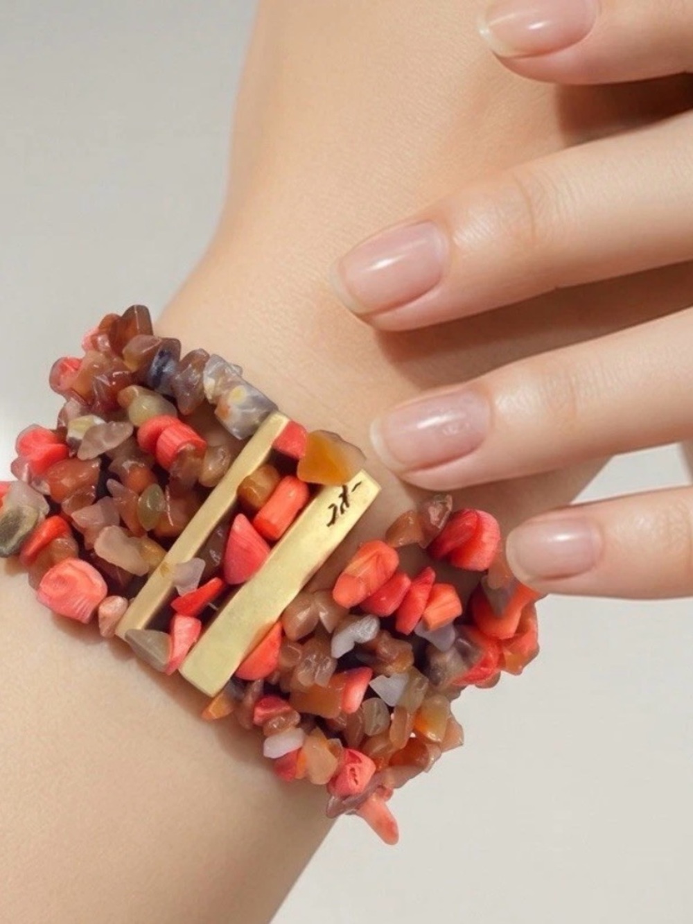 Kenneth Cole New York "Coral Canyon" Semiprecious Multi-Row Stretch Bracelet